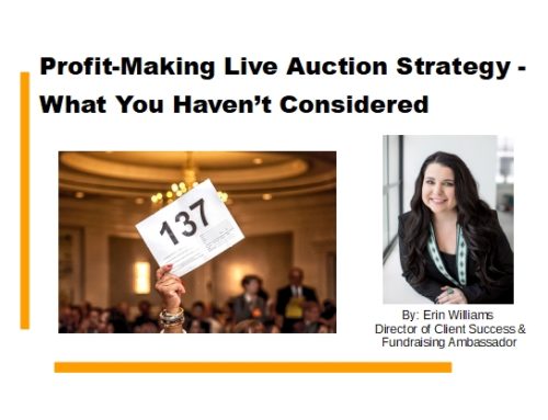 Profit-Making Live Auction Strategy – What You Haven’t Considered