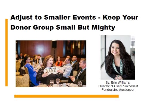 Adjust to Smaller Events – Keep Your Donor Group Small But Mighty